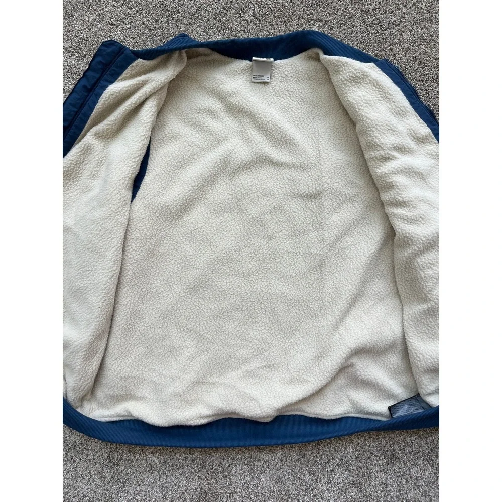 North Face Mens XXL Blue Cuchillo Quilted Sherpa Lined Bomber Vest NF0A4R5C FA22